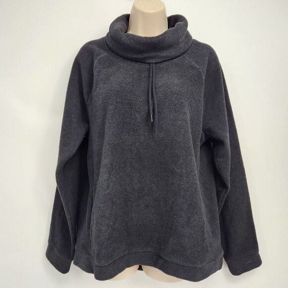 RBX Pullover Sweater Jacket Women's Size Medium Fuzzy Fleece Funnel Neck Pockets - Picture 5 of 12